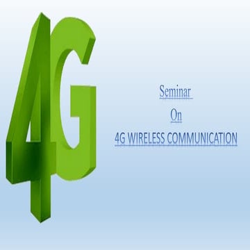 Seminar on 4G Wireless Communication