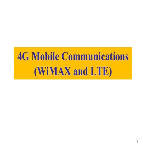 4G Mobile Communications