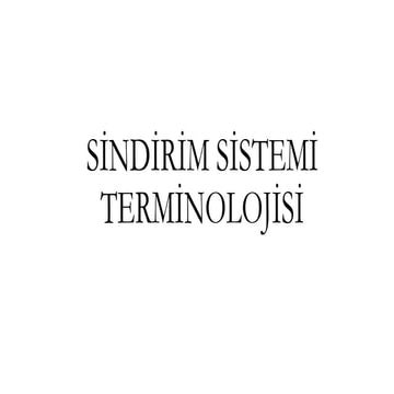 SİNDİRİM SİSTEMİ TERMİNOLOJİSİ