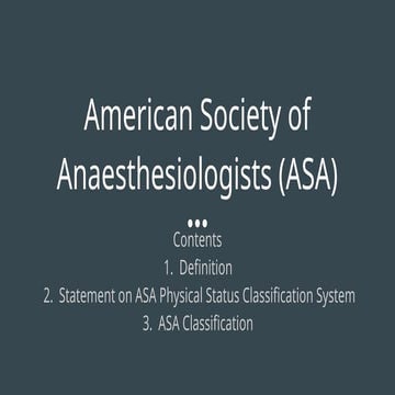 Asa classification | PPTX