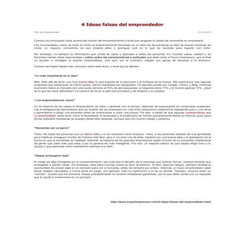 4 ideas falsas del emprendedor