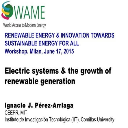 Ignacio Perez Arriaga, MIT Boston - Università Pontificia Comillas Madrid