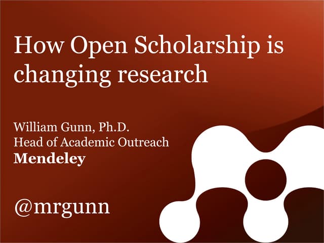 OA Week 2012 Miami U: How Open Scholarship is Changing Research