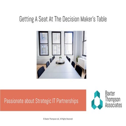 Jon Baxter - Getting a Seat at The Decision-Making Table