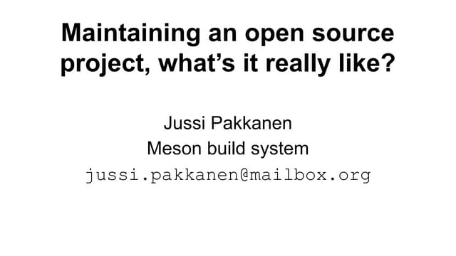 Running an open source project - what is it really like