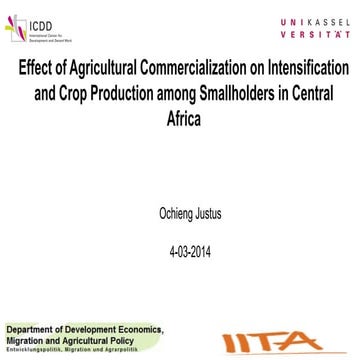 Effect of Agricultural Commercialization on Intensification and Crop Producti...