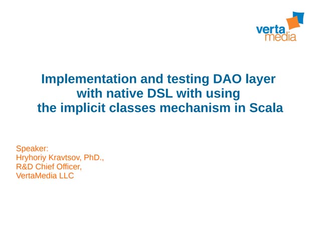 Java/Scala Lab 2016. Григорий Кравцов: Реализация и тестирование DAO слоя с н...