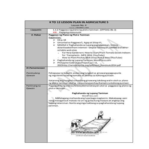 4 k to 12 lesson plan in agriculture 5