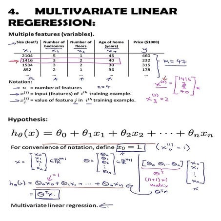 4 linear regeression with multiple variables | PDF