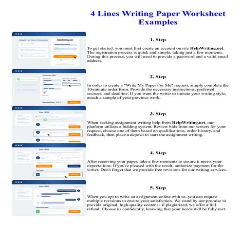4 Lines Writing Paper Worksheet Examples