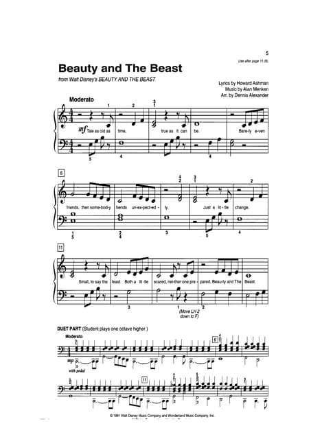 Beauty And The Beast 4 Mains Piano