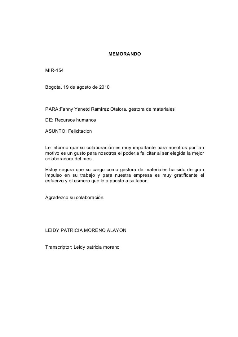 4 memorando 3 modelo de memorandum