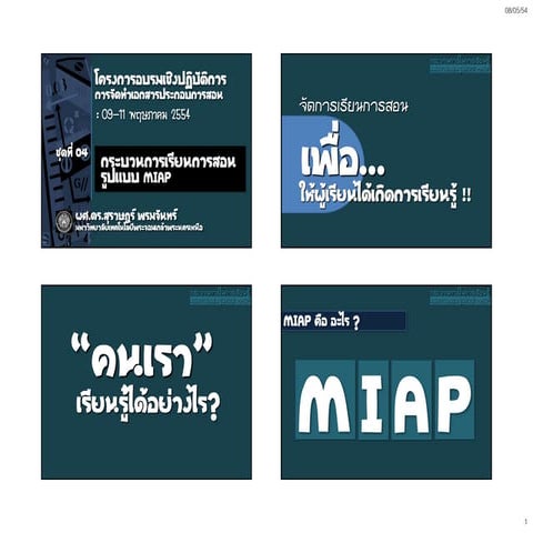 ชุดที่4 การเรียนการสอนรูปแบบmiap