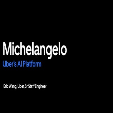 AI/ML Infra Meetup | Open Source Michelangelo: Uber's Predictive to Generative end to end ML Lifecycle management platform