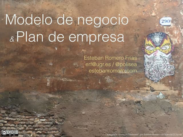 Modelo de negocio y plan de empresa