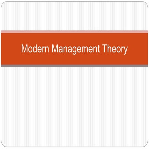 4 modern management theory, session 2