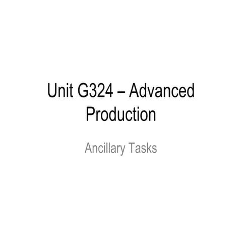 Ancillary tasks 1
