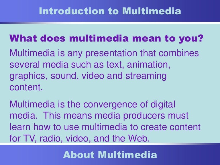4 multimedia basics