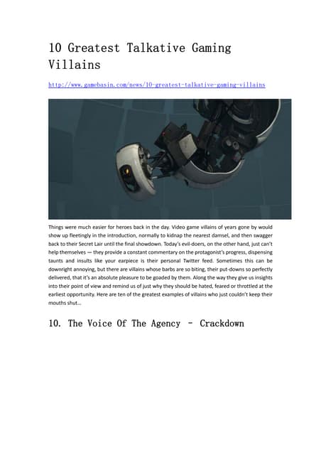 10 greatest talkative gaming villains   www.gamebasin.com