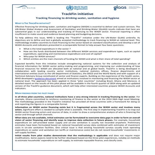 Summary results of TrackFin's testing in Brazil, Ghana and Morocco