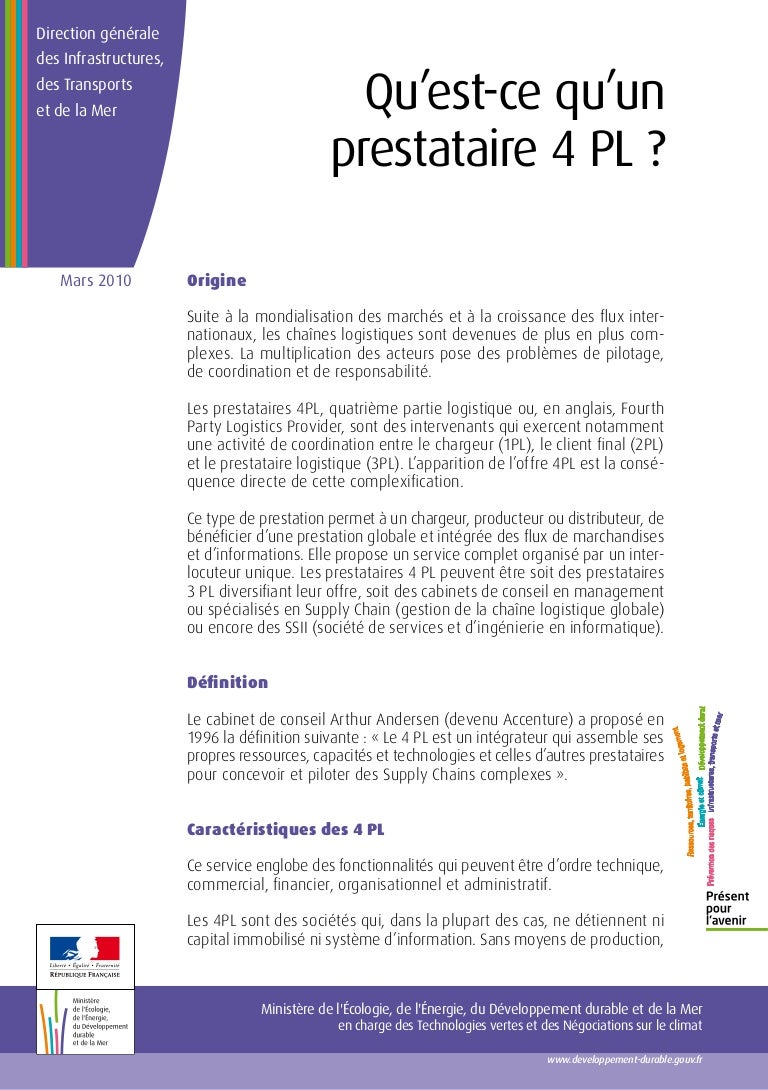 Qu'est ce qu'un prestataire logistique?
