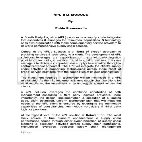 4PL Biz Module | DOC