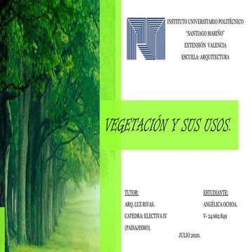 VEGETACIÓN Y SU USO.