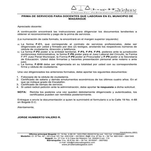 4 prima de servicios magangue