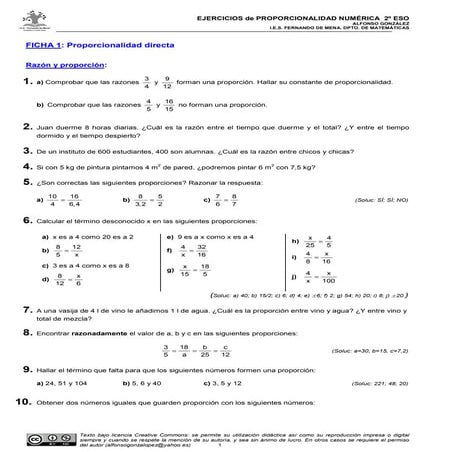 Proporcionalidad numerica