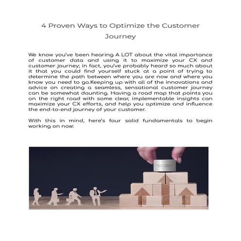 4 proven ways to optimize the customer journey