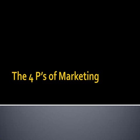 4 P's of marketing