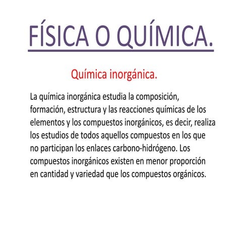 Física o química - Química inorgánica