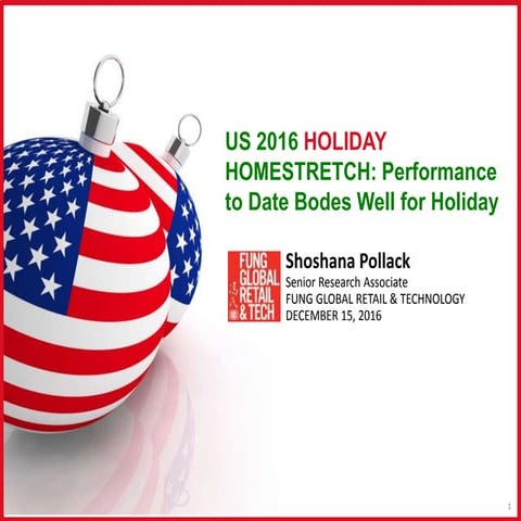 US 2016 Holiday Homestretch: Performance to Date Bodes Well for Holiday
