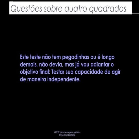 4 questoes sobre 4 quadrados