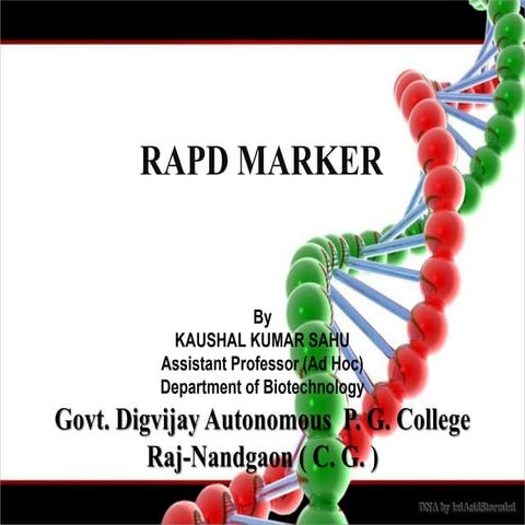 rapd marker, molecular marker by K. K SAHU Sir | PPT
