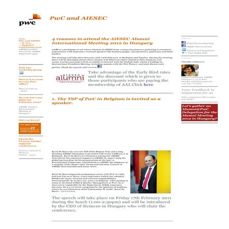 4 Reasons To Attend The AIESEC Alumni International Meeting 2012 In Hungary