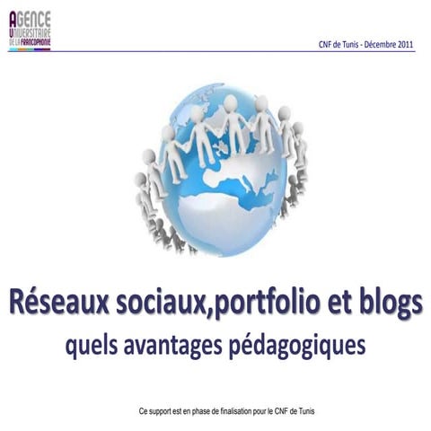 4reseausociauxportfolioetblogsquelsavantagespdagogiques 111220175343-phpapp01