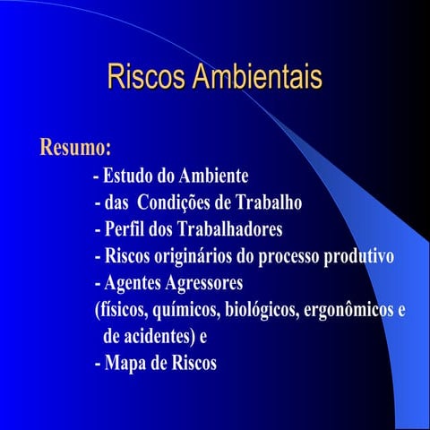 ATIVIDADE DE MAPA DE RISCO DE SEGURANÇA DO TRABALHO | PPTX