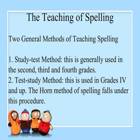 The Teaching of Spelling