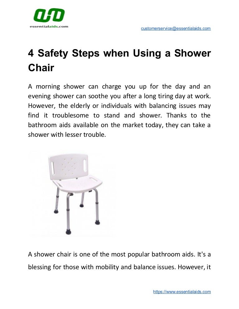 4 safety steps when using a shower chair