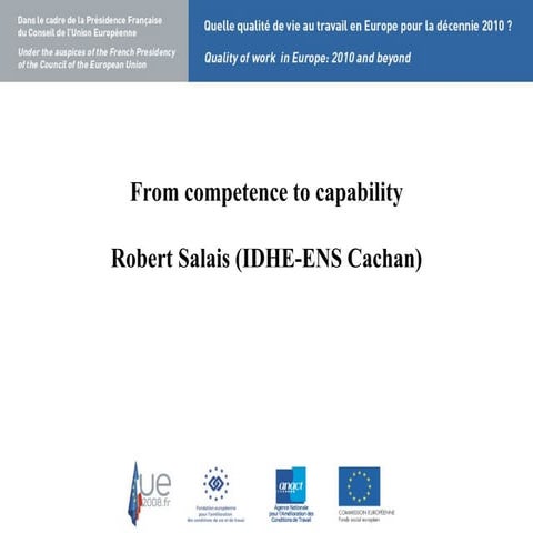 From competence to capability - Salais (Robert)
