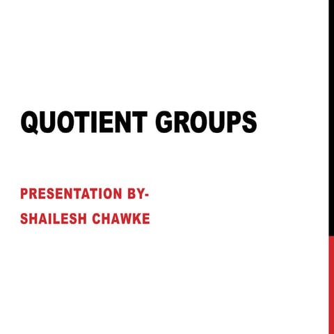 Quotient groups-Group theory