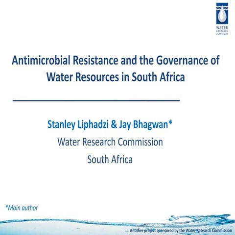 Antimicrobial Resistance and the Governance of Water Resources in South Africa