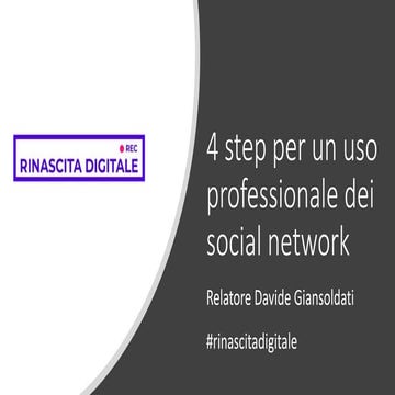 4 step per un uso professionale dei social