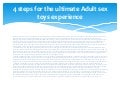 4 steps for the ultimate adult sex toys