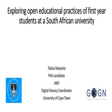 Exploring open educational practices of first year students at a South Africa...
