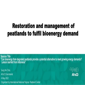 Restoration and management of peatlands to fulfil bioenergy demand