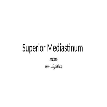 Comprehensive Anatomy and Contents of the Superior Mediastinum | PPTX