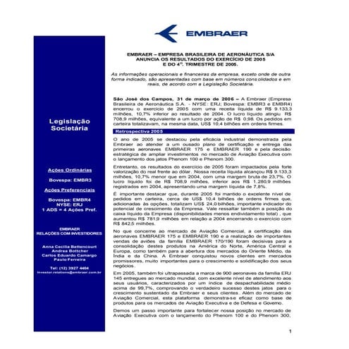 TCC - Cliente: Embraer | PPT