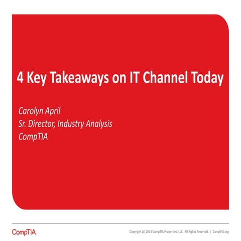 4 Takeaways on State of IT Channel